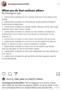 instagram accounts about the enneagram